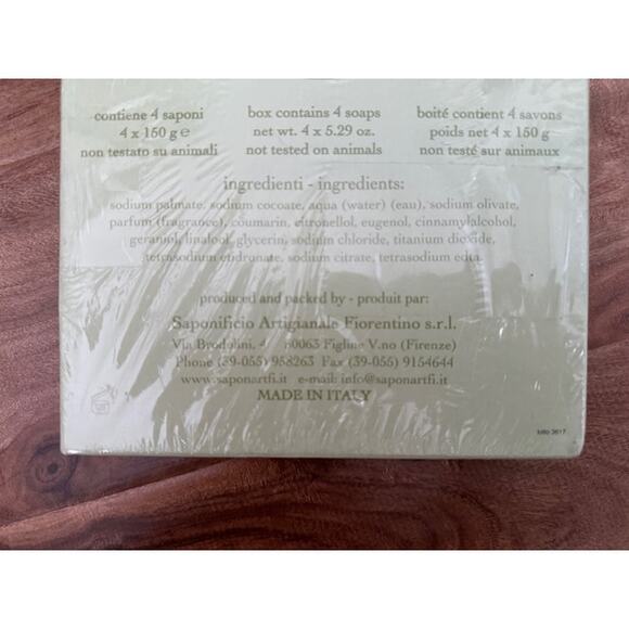 Saponificio Artigianale Fiorentino 4x 5.29oz Scented Soaps Made in Italy- New - Picture 3 of 7